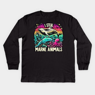 I Steal Marine Animals Kids Long Sleeve T-Shirt